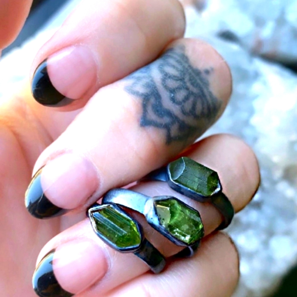 Sterling silver Green Tourmaline Ring